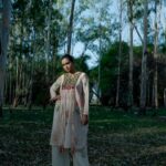 Chanderi Weaved Kurti and Cotton Pants Set
