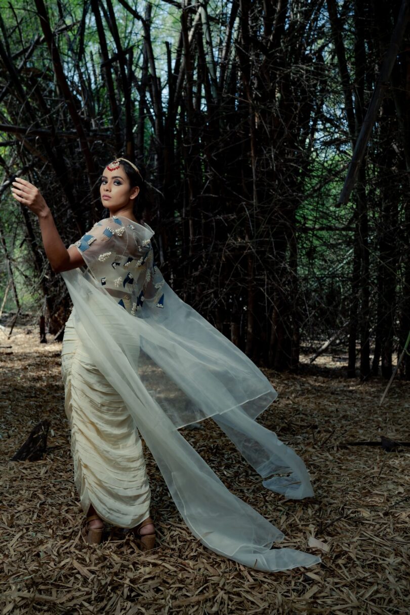 Fitted skirt and top with Cape - Image 5