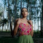 Magenta and Leaf Green Georgette Jumpsuit