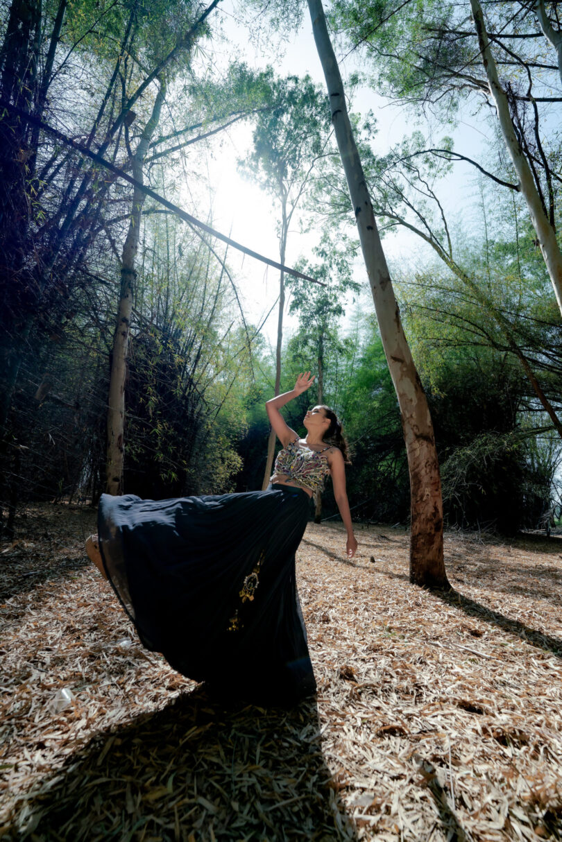 Skirt Top Set with Organza Top and Lutdaa Cape - Image 4