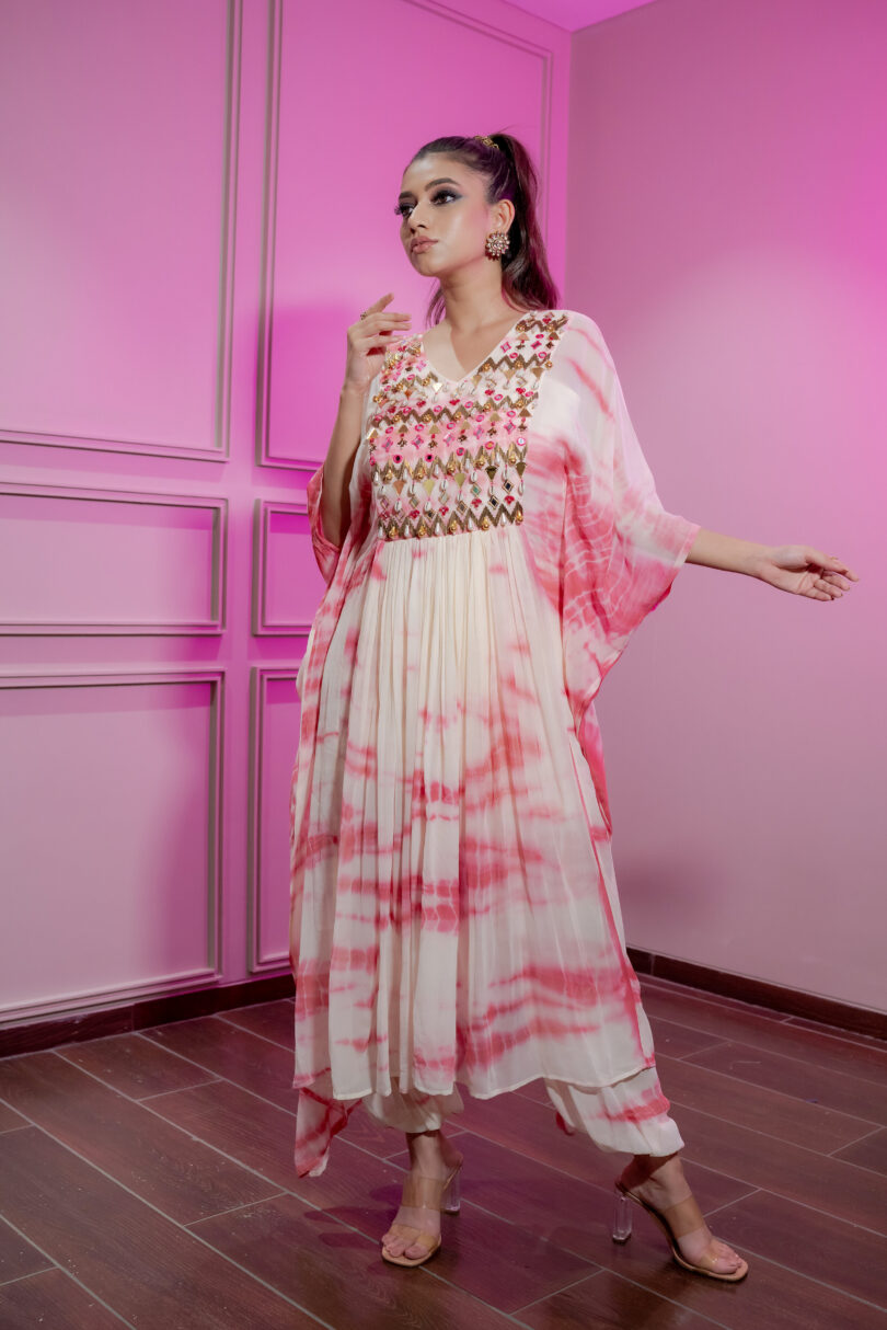 Tie and dye kaftan set