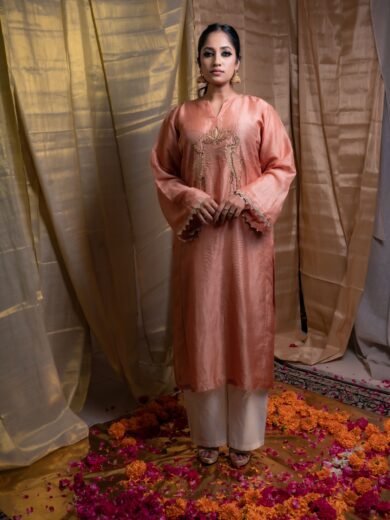 Jute Cotton Kurta with cotton pants