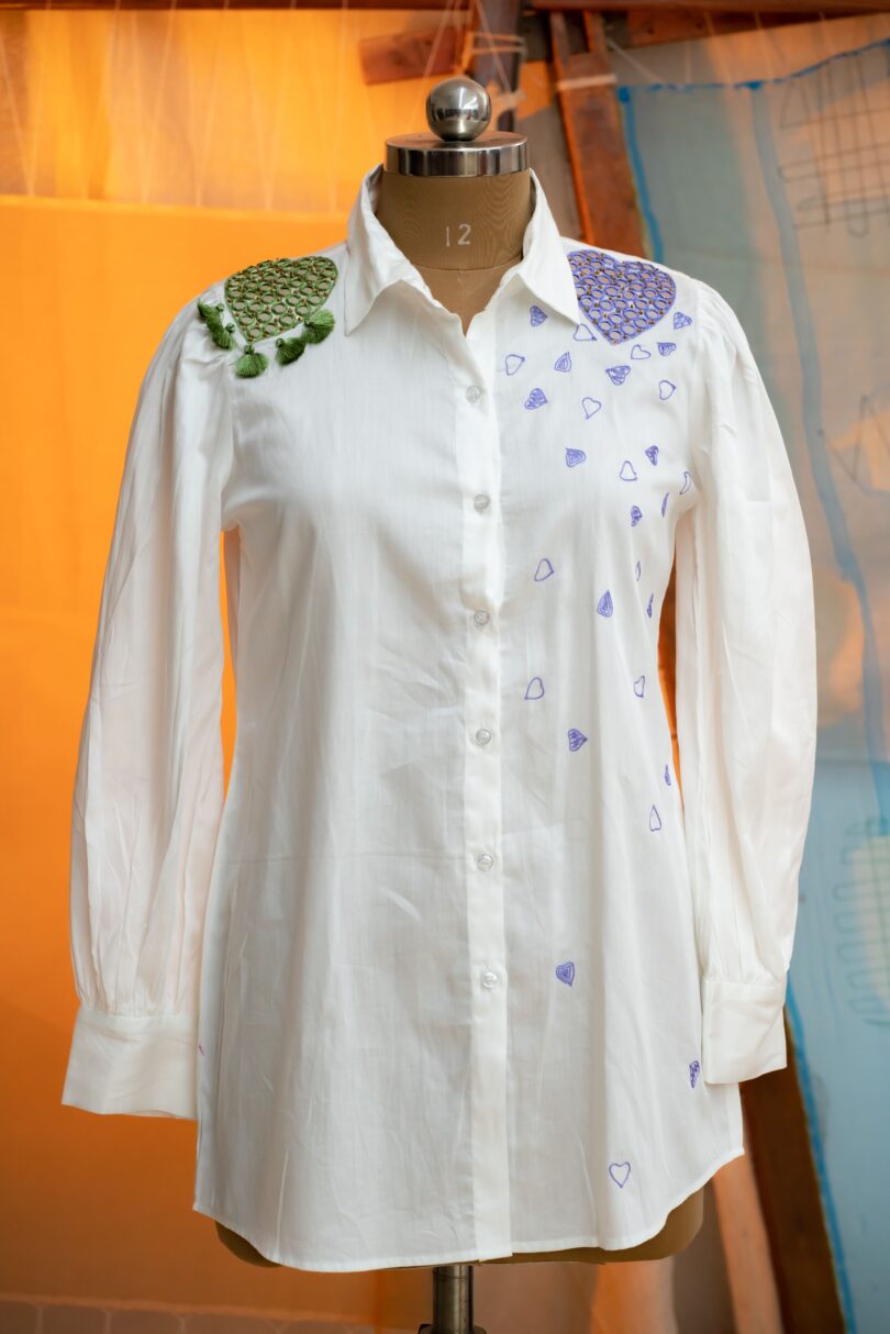 White Heart Mirror Shirt