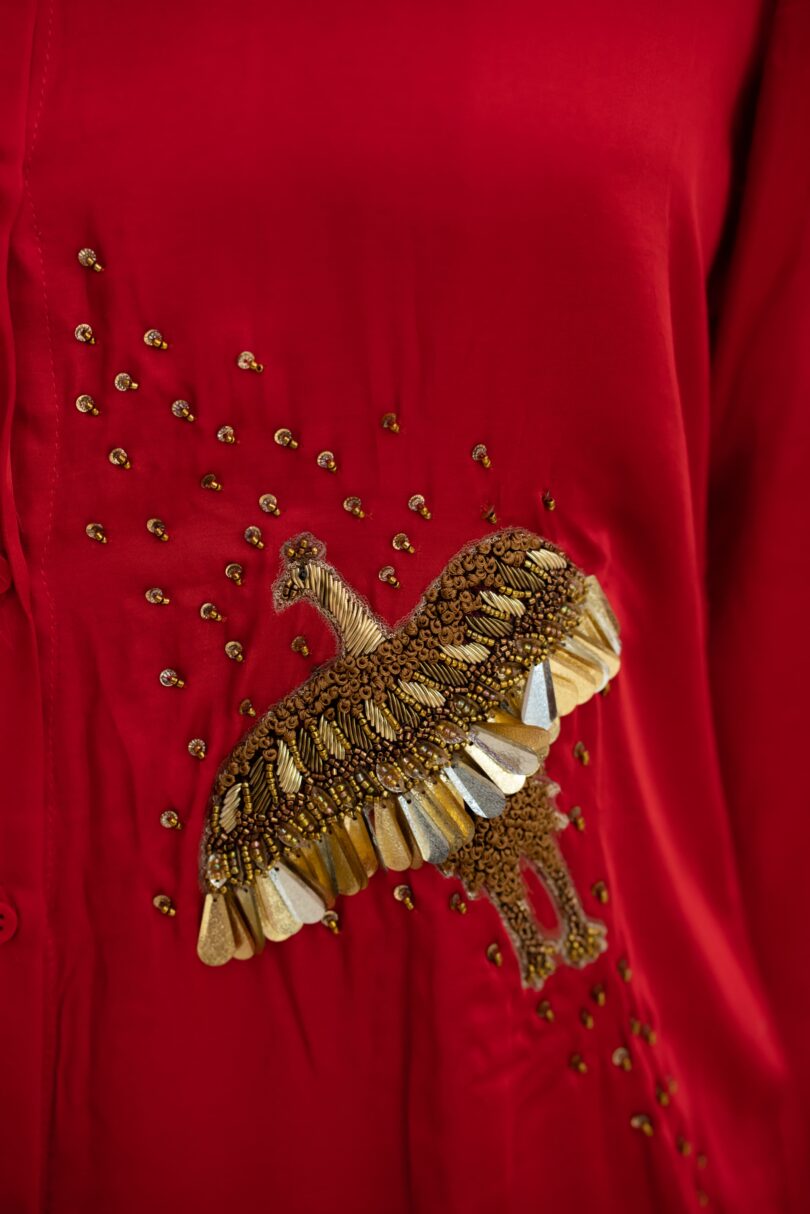 Satin Red Shirt - Image 2