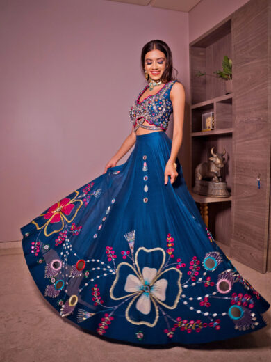 Navy Blue Lehenga Set