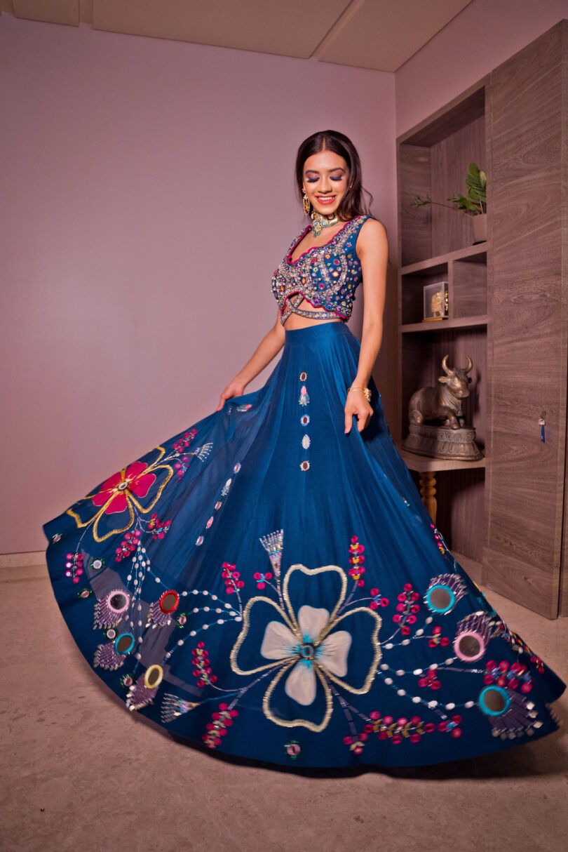 Navy Blue Lehenga Set