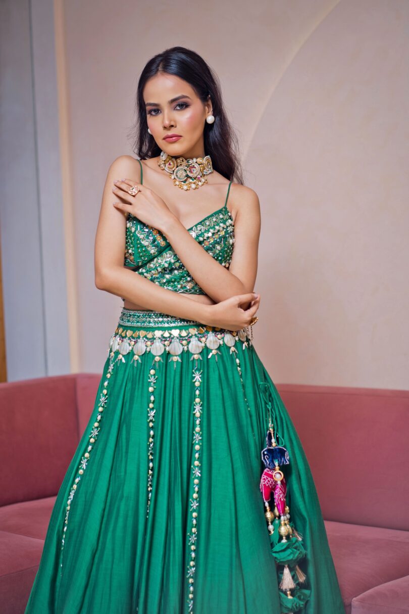 Green Lehenga Set