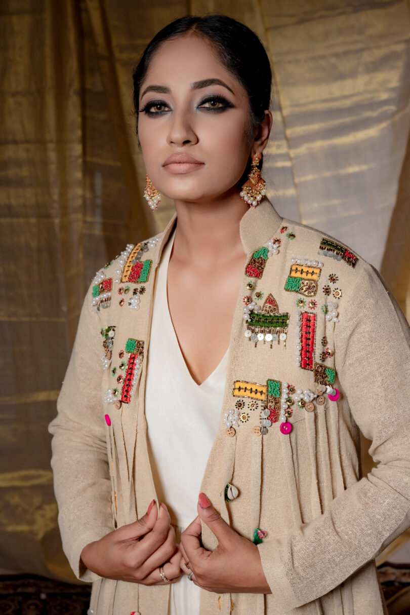 Long dress with handwork jacket - Image 2