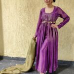 Purple Tissue Anarkali Dress
