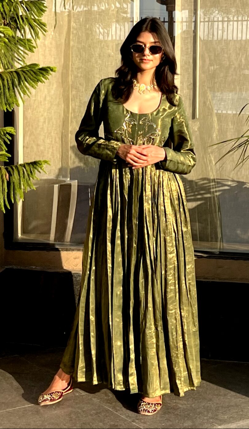 Green Tissue Long Dress