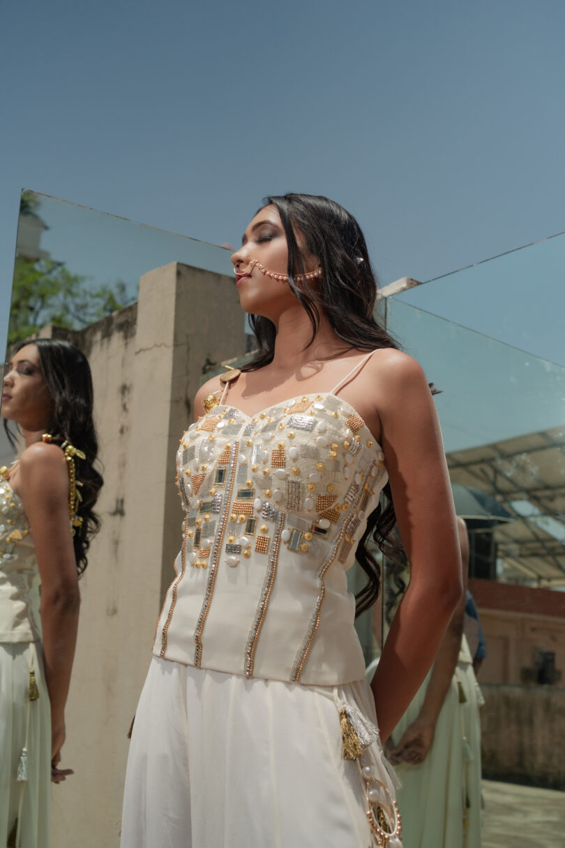 Ivory Corset with Kalidar Pants - Image 2