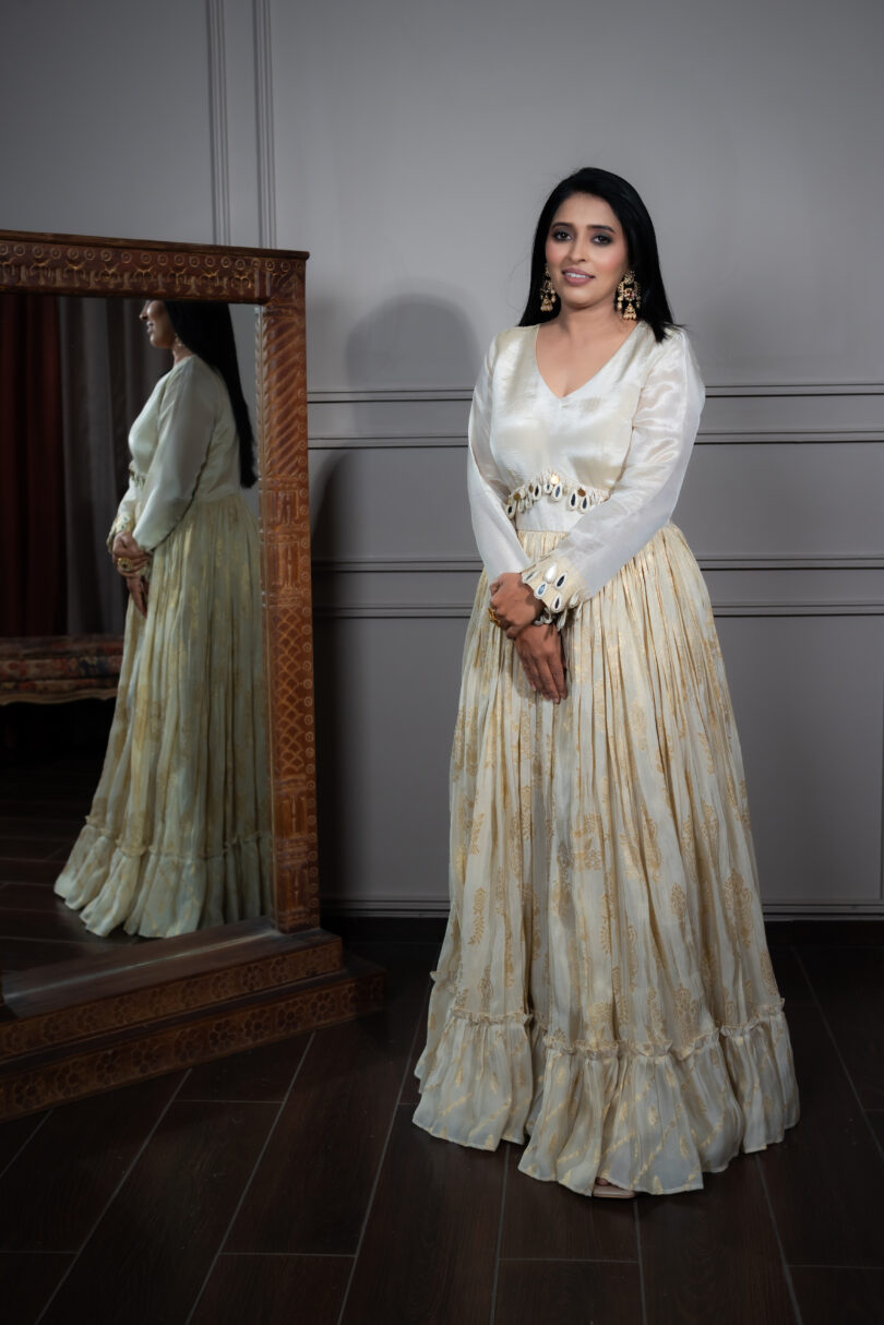 Tissue Wrinkled Long Dress