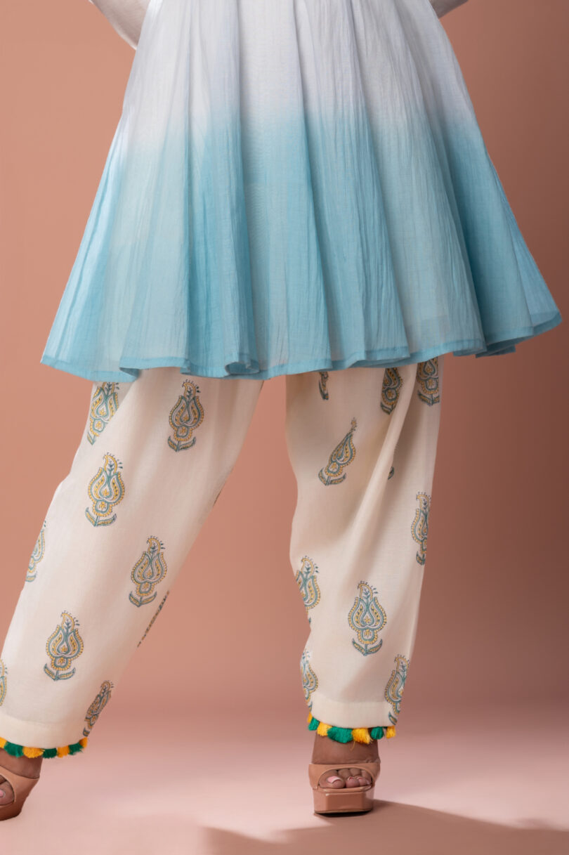 Blue Ombre Kurta Set - Image 3