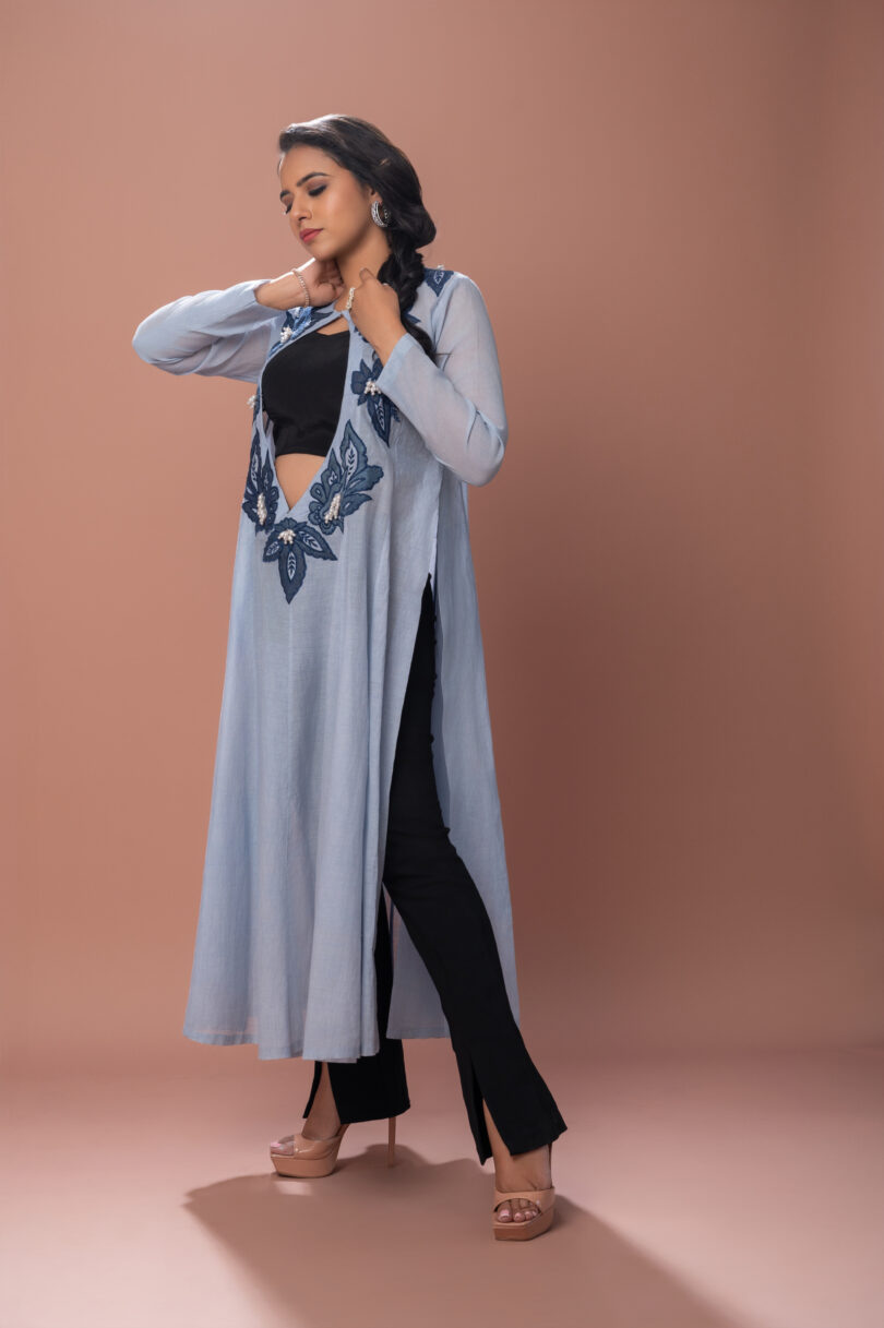 Blue Long Jacket Set - Image 3